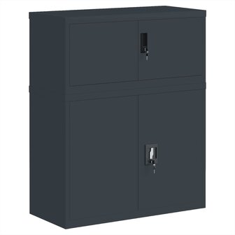 Archiefkast 90x40x110 cm staal antracietkleurig 2