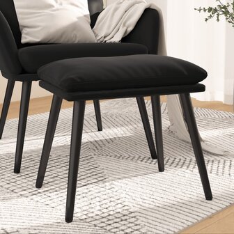 Voetenbank 45x29,5x35 cm fluweel zwart 1