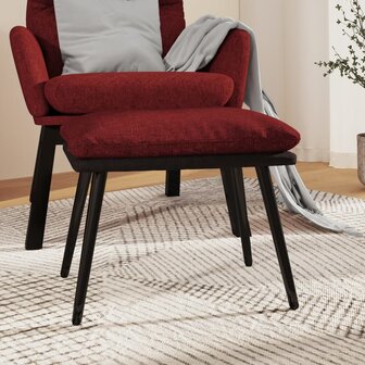Voetenbank 45x29,5x35 cm stof en kunstleer wijnrood 1