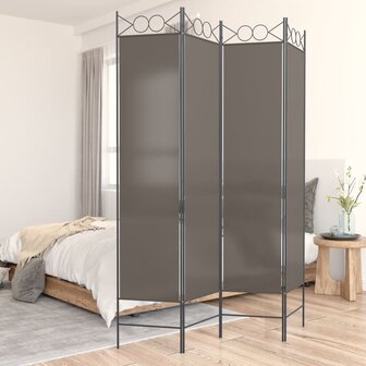 Kamerscherm met 4 panelen 160x200 cm stof antracietkleurig 1