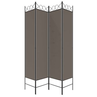 Kamerscherm met 4 panelen 160x200 cm stof antracietkleurig 5