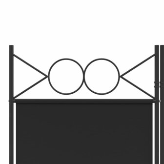 Kamerscherm met 5 panelen 200x200 cm stof zwart 7