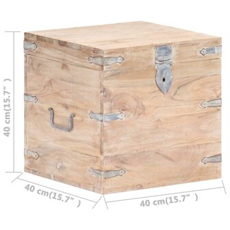 Opbergkist 40x40x40 cm massief acaciahout 8