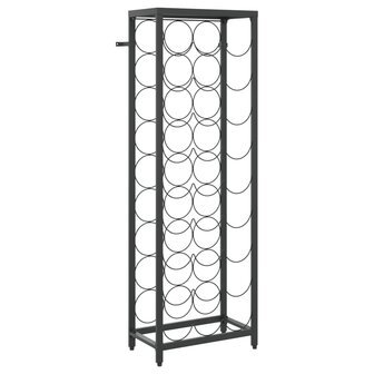 Wijnrek voor 27 flessen 34x18x100 cm smeedijzer zwart 2