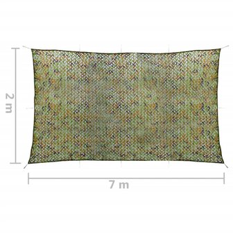 Camouflagenet met opbergtas 2x7 m groen 5