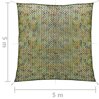 Camouflagenet met opbergtas 5x5 m groen 5