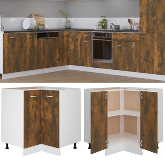 Keukenkastje 75,5x75,5x81,5 cm bewerkt hout gerookt eikenkleur 1