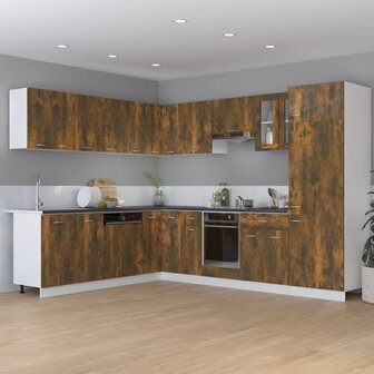 Keukenkastje 75,5x75,5x81,5 cm bewerkt hout gerookt eikenkleur 3