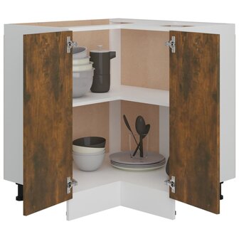 Keukenkastje 75,5x75,5x81,5 cm bewerkt hout gerookt eikenkleur 4