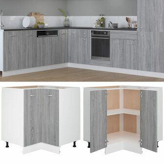 Keukenkastje 75,5x75,5x81,5 cm bewerkt hout grijs sonoma eiken 1