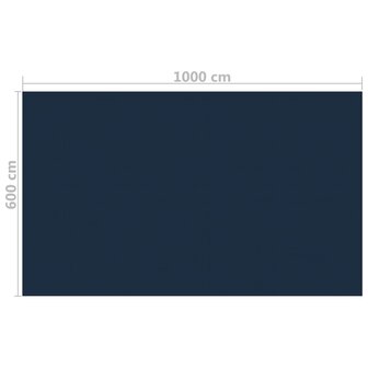 Zwembadfolie solar drijvend 1000x600 cm PE zwart en blauw 5