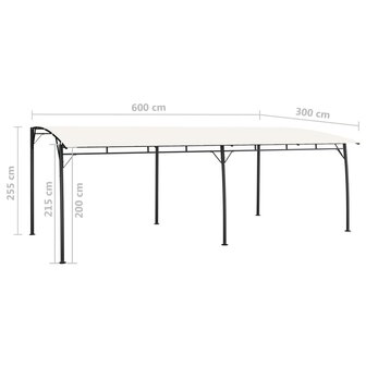 Zonneluifel 6x3x2,55 m cr&egrave;mekleurig 6