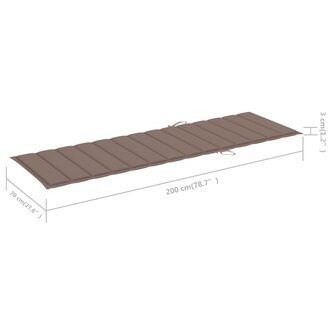 Ligbed met taupe kussen ge&iuml;mpregneerd grenenhout 8