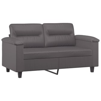 Tweezitsbank met sierkussens 120 cm kunstleer grijs 4