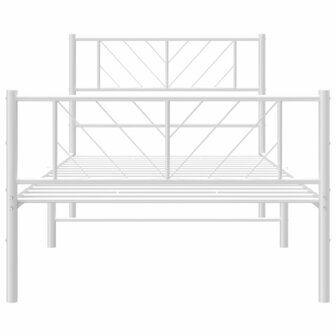 Bedframe met hoofd- en voeteneinde metaal wit 80x200 cm 5