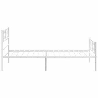Bedframe met hoofd- en voeteneinde metaal wit 80x200 cm 6