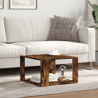 Salontafel 51,5x51,5x30 cm bewerkt hout gerookt eikenkleurig 3