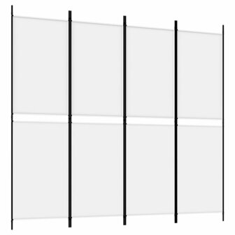 Kamerscherm met 4 panelen 200x180 cm stof wit 2