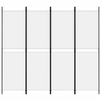 Kamerscherm met 4 panelen 200x180 cm stof wit 3