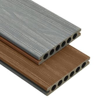 Terrasplanken met accessoires 26 m&sup2; 2,2 m HKC bruin en grijs 2