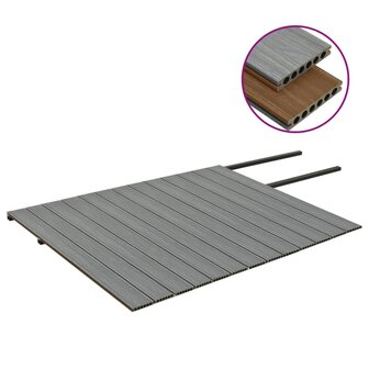 Terrasplanken met accessoires 26 m&sup2; 2,2 m HKC bruin en grijs 3