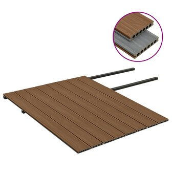 Terrasplanken met accessoires 20 m&sup2; 4 m HKC bruin en grijs 3