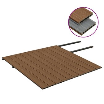 Terrasplanken met accessoires 25 m&sup2; 4 m HKC bruin en grijs 3