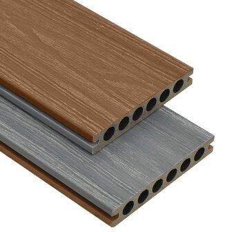 Terrasplanken met accessoires 30 m&sup2; 4 m HKC bruin en grijs 2