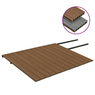 Terrasplanken met accessoires 30 m&sup2; 4 m HKC bruin en grijs 3