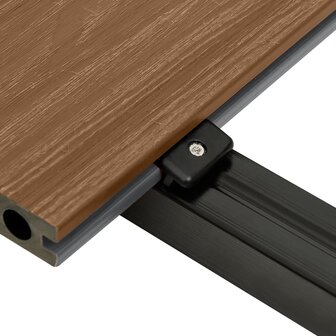 Terrasplanken met accessoires 30 m&sup2; 4 m HKC bruin en grijs 9