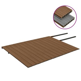 Terrasplanken met accessoires 35 m&sup2; 4 m HKC bruin en grijs 3