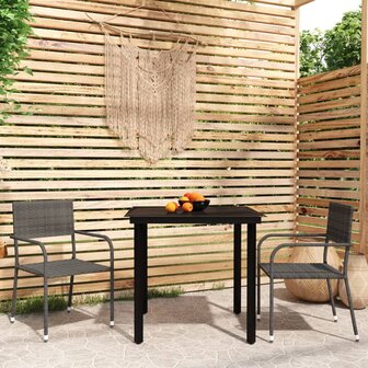 3-delige Tuinset grijs 1