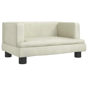 Hondenmand 60x40x30 cm fluweel cr&egrave;mekleurig 2