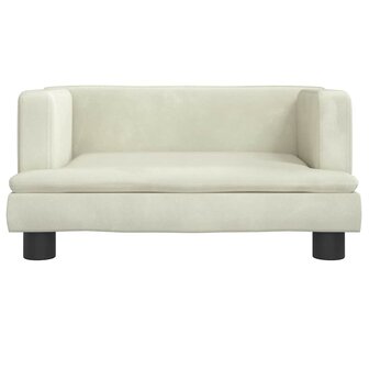 Hondenmand 60x40x30 cm fluweel cr&egrave;mekleurig 3