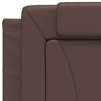 Bed met matras kunstleer bruin 80x200 cm 7
