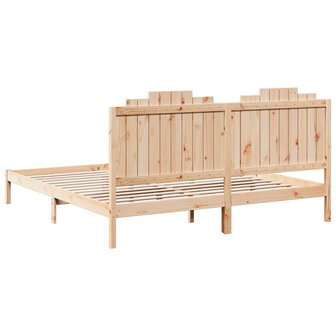 Bedframe extra lang zonder matras massief hout 180x220 cm 6