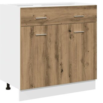 7-delige Keukenkastenset bewerkt hout artisanaal eikenkleurig 5