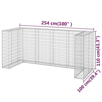Schanskorf voor containers 254x100x110 cm gegalvaniseerd staal 8