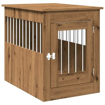 Hondenbench 55x80x68 cm bewerkt hout artisanaal eikenkleurig 2