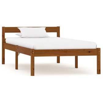 Bedframe massief grenenhout honingbruin 90x200 cm 1