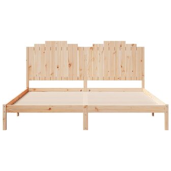 Bedframe extra lang zonder matras massief hout 200x220 cm 4