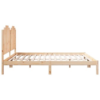 Bedframe extra lang zonder matras massief hout 200x220 cm 5