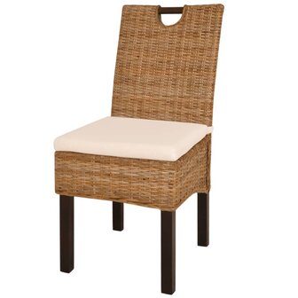 Eetkamerstoel 4 st kubu rattan mangohout 2