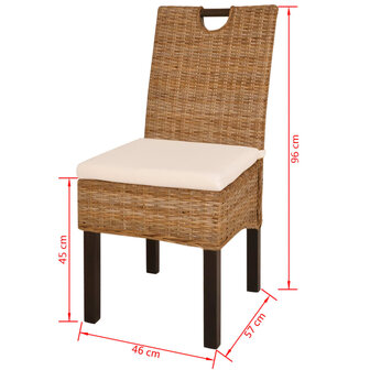 Eetkamerstoel 4 st kubu rattan mangohout 5