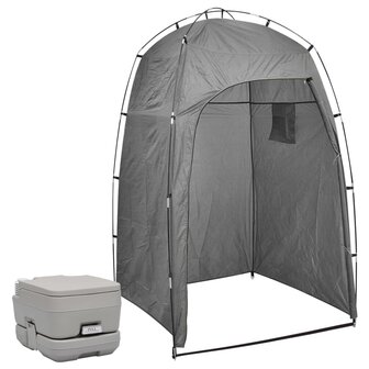 Kampeertoilet met tent draagbaar 10 + 10 L 1