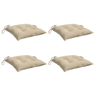 Stoelkussens 4 st 40x40x7 cm oxford stof beige 3