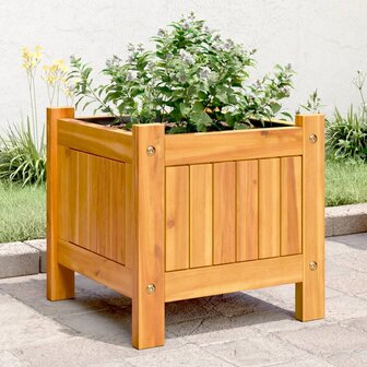 Plantenbak met voering 31x31x30 cm massief acaciahout 1