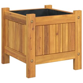 Plantenbak met voering 31x31x30 cm massief acaciahout 2