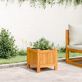 Plantenbak met voering 31x31x30 cm massief acaciahout 3