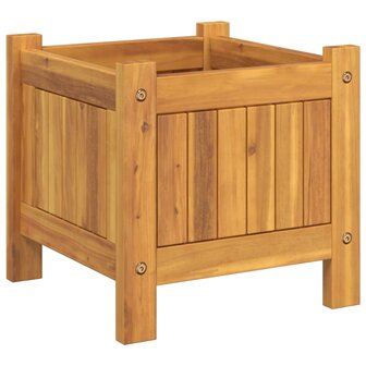 Plantenbak met voering 31x31x30 cm massief acaciahout 4